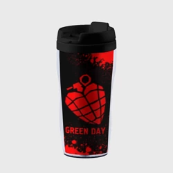 Термокружка-непроливайка Green Day - red gradient