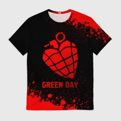 Мужская футболка 3D Green Day - red gradient