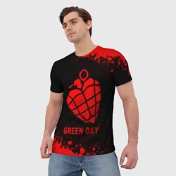 Мужская футболка 3D Green Day - red gradient - фото 2