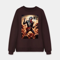 Мужской свитшот oversize без начеса хлопок Mick Jagger - Rolling Stones