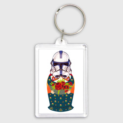 Брелок прямоугольный 35*50 Матрешка в шлеме штурмовика звездные войны