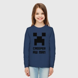 Детский лонгслив хлопок Creeper Aw Man, Майнкрафт мем - фото 2