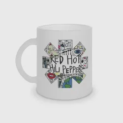 Кружка матовая стеклянная RHCP - logo with songs