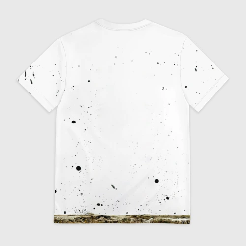 Мужская футболка 3D с принтом Серенгети на белом, вид сзади #1