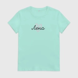 Женская футболка хлопок Лена в сердечке