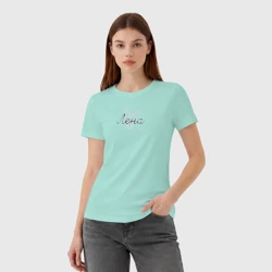 Женская футболка хлопок Лена в сердечке - фото 2