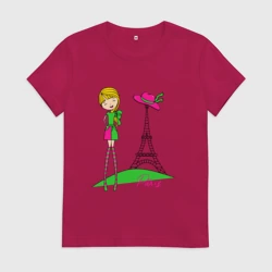 Женская футболка хлопок Прогулка по Парижу