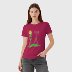 Женская футболка хлопок Прогулка по Парижу - фото 2