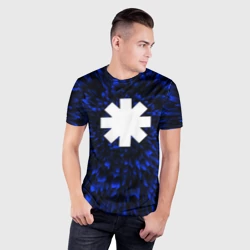 Мужская футболка 3D Slim Red Hot Chili Peppers blue energy - фото 2