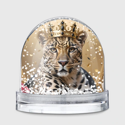 Игрушка Снежный шар Королевский леопард
