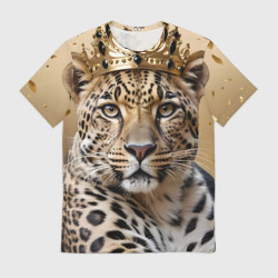 Мужская футболка 3D Королевский леопард