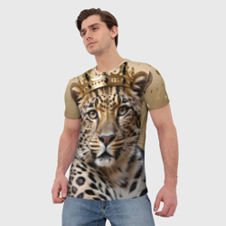 Мужская футболка 3D Королевский леопард - фото 2