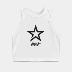 Женская укороченная майка-топ хлопок Anna - star