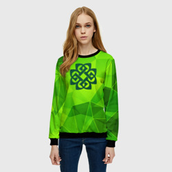 Женский свитшот 3D Breaking Benjamin green poly - фото 2