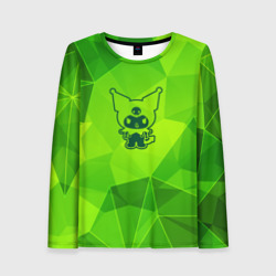 Женский лонгслив 3D Kuromi green poly