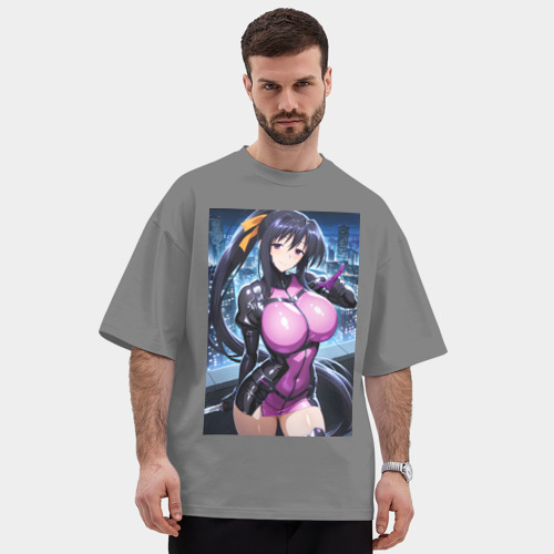 Мужская футболка Oversize хлопок premium Акэно dxd в форме шпиона - фото 3