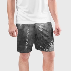 Мужские шорты спортивные System of a Down - grey gradient вертикально - фото 2