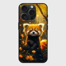 Чехол силиконовый для Apple iPhone 15 Pro Мax матовый Умилительная красная панда