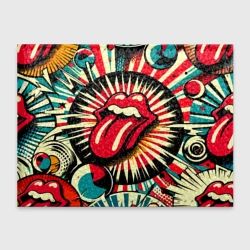 Обложка для студенческого билета Logo of the Rolling Stones - pop art