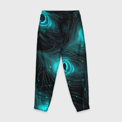 Детские брюки 3D Светящиеся перья павлина паттерн