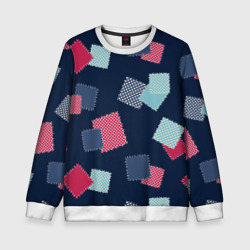 Детский свитшот 3D Заплатки из ткани - оригинальный паттерн