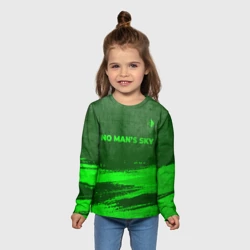 Детский лонгслив 3D No Man's Sky - green gradient посередине - фото 2
