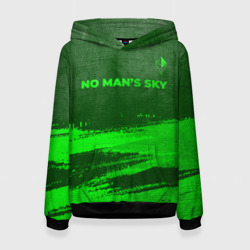 Женская толстовка 3D No Man's Sky - green gradient посередине