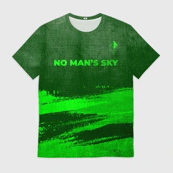 Мужская футболка 3D No Man's Sky - green gradient посередине