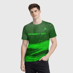 Мужская футболка 3D No Man's Sky - green gradient посередине - фото 2