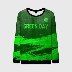Мужской свитшот 3D Green Day - green gradient посередине