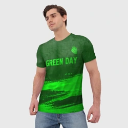 Мужская футболка 3D Green Day - green gradient посередине - фото 2