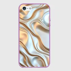 Чехол для iPhone 5/5S матовый Жидкое белое золото