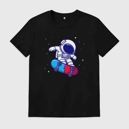 Мужская футболка хлопок с принтом Space skate, вид спереди #2