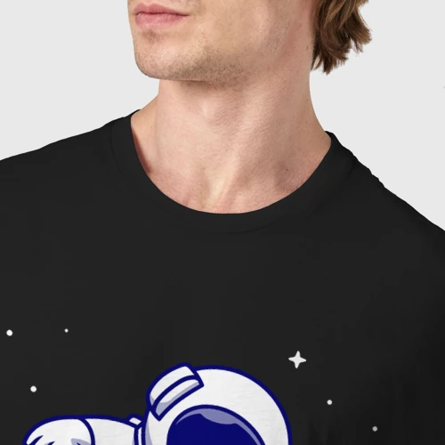 Мужская футболка хлопок с принтом Space skate, фото #4