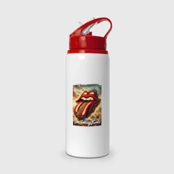 Бутылка для воды с трубочкой Rolling Stones - logo transformation