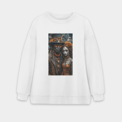 Женский свитшот oversize без начеса хлопок Voodoo people 