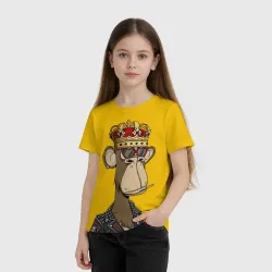 Детская футболка 3D NFT ape king - фото 2