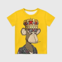 Детская футболка 3D NFT ape king