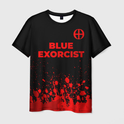 Мужская футболка 3D Blue Exorcist - red gradient посередине