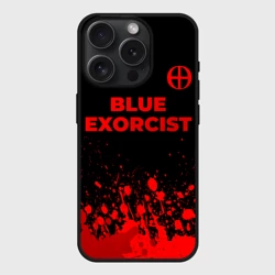 Чехол силиконовый для Apple iPhone 15 Pro матовый Blue Exorcist - red gradient посередине