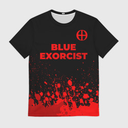 Мужская футболка 3D Blue Exorcist - red gradient посередине