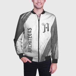 Мужской бомбер 3D Architects - white gradient вертикально - фото 2