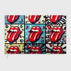 Флаг 3D Rolling Stones logo - pop art