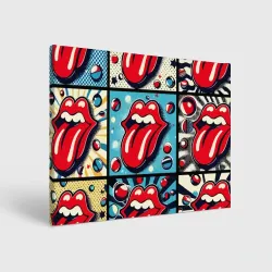 Холст прямоугольный Rolling Stones logo - pop art