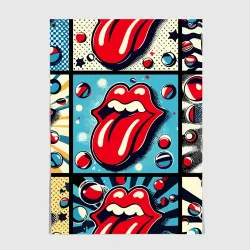 Постер Rolling Stones logo - pop art