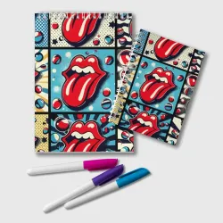 Блокнот Rolling Stones logo - pop art