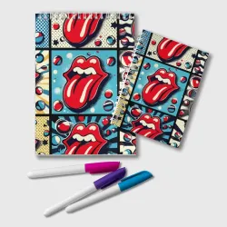 Блокнот Rolling Stones logo - pop art
