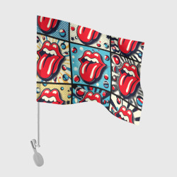 Флаг для автомобиля Rolling Stones logo - pop art