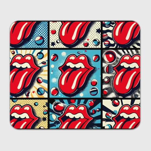 Прямоугольный коврик для мышки Rolling Stones logo - pop art