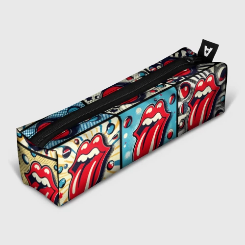 Пенал школьный 3D Rolling Stones logo - pop art